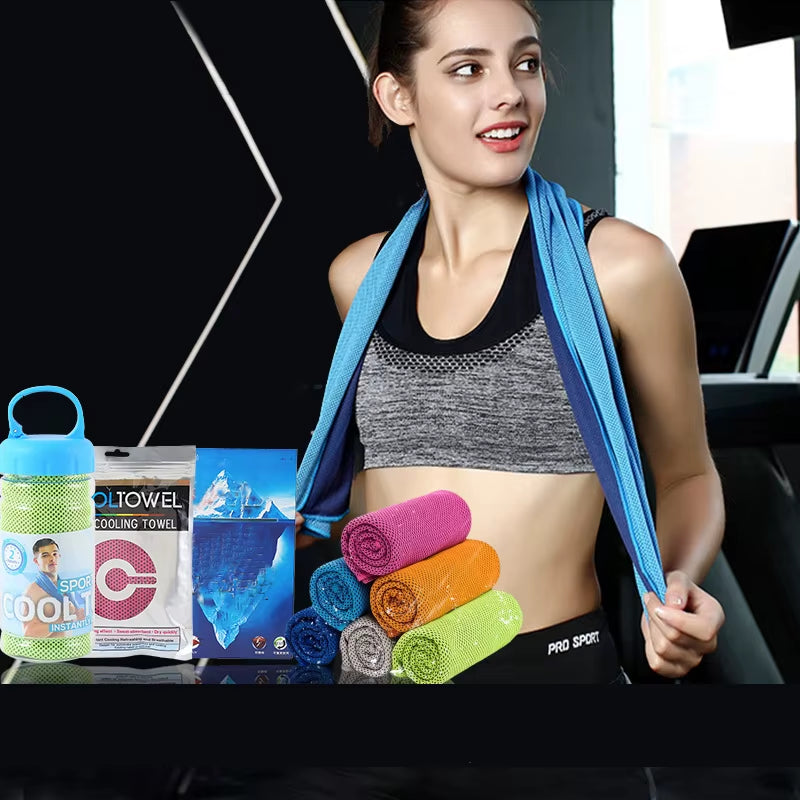 1Pc Cooling Towel Superfiber Cold Towel Wrap Cool Cool Neck Rag Sports Fitness Towel Multi-Color Selection